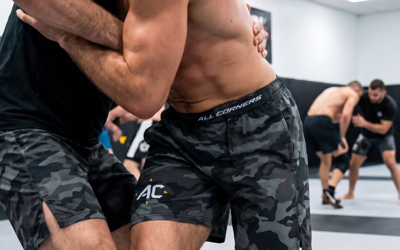 Grapplers training in All Corners shorts