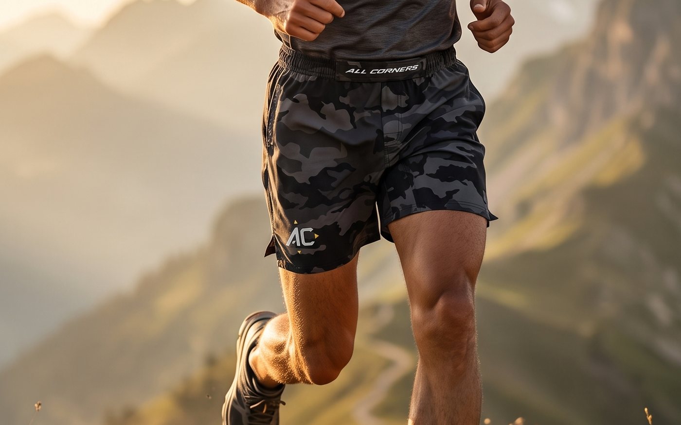 Trail runner in All Corners shorts